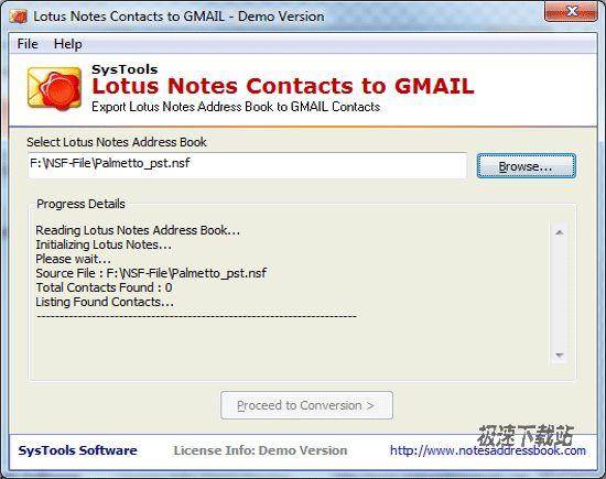 SysTools Lotus Notes Contacts to GMAIL Ԥͼ